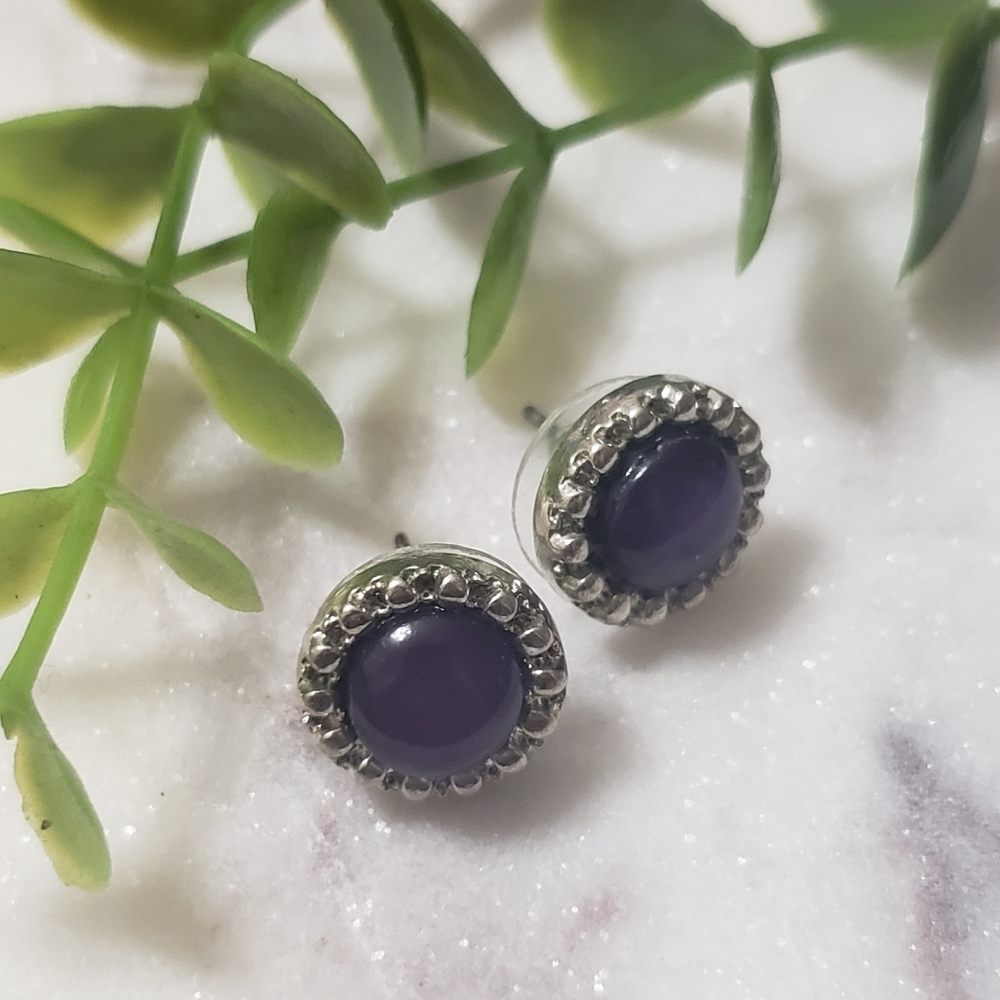 Blue and Silver Stud Earrings